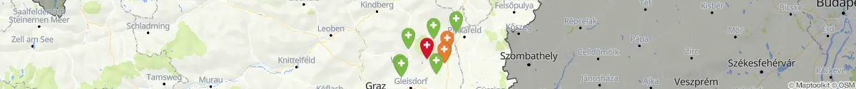 Kartenansicht für Apotheken-Notdienste in der Nähe von Hartberg Umgebung (Hartberg-Fürstenfeld, Steiermark)